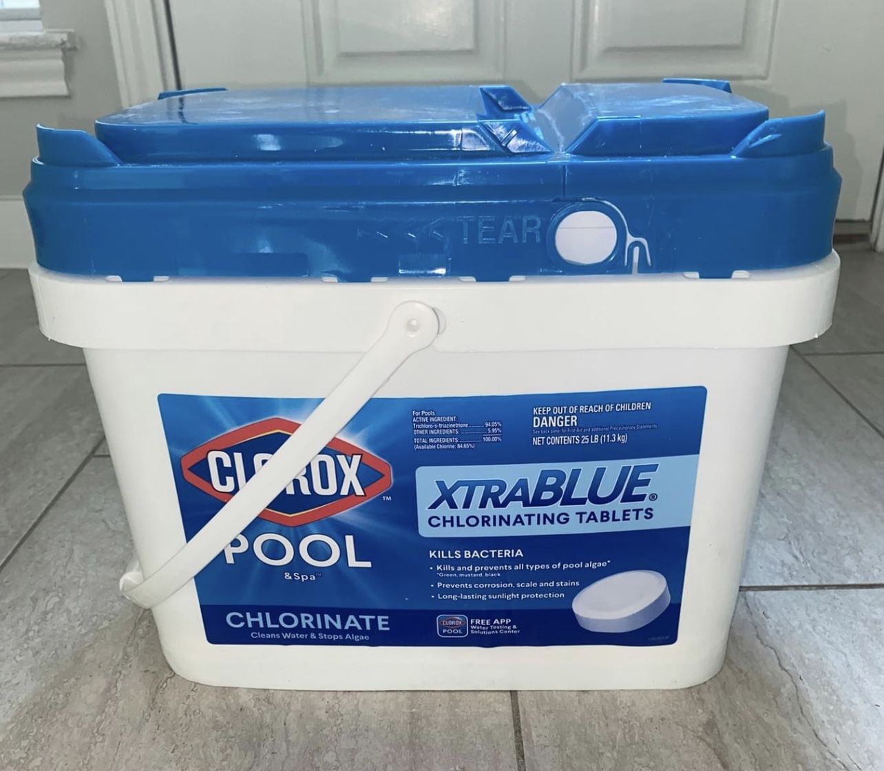 Clorox Xtra Blue New & Sealed 25 Pound Tub 3 Inch Chlorine Tabs