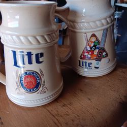 Miller Light world series of Pool Comemrotive Beer mugs