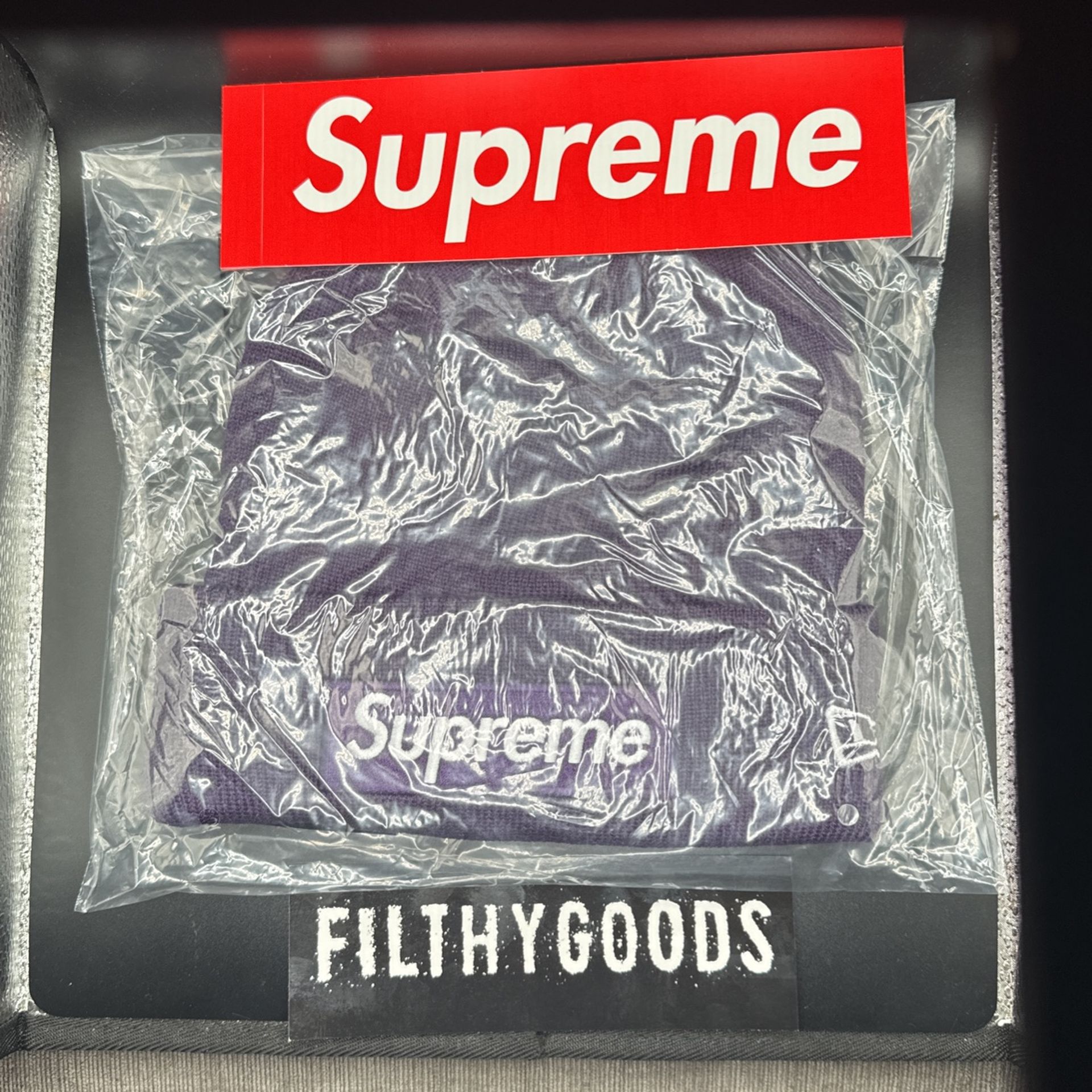 Supreme Box Logo Beanie 2023 Purple
