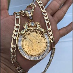 Cadena De Oro Laminada Con Centenario