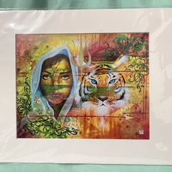 “Will Power” By Talbyart Mixed Media Painting Green/orange Colors