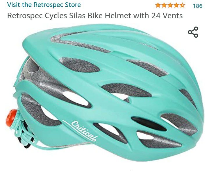Critical teal road bike helmet