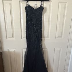 Beautiful Black Beaded Prom Dress