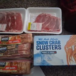 Beef And Fish Food And Pork