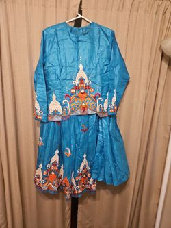 Indian 3pcs Lahenga Turquish, Skirt,Top blouse  Long sleeve