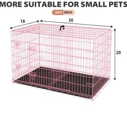 Pink Double Door Dog Crate