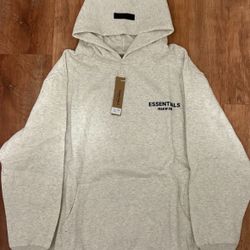 White/grey Essentials Hoodie 