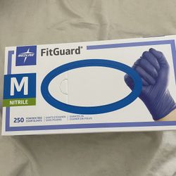 Medline FitGuard Touch Nitrile Exam Gloves, /50、Count, Medium, Powder Free, Disposable, Not Made with Natural Rubber Latex, Excellent Sense of Touch f