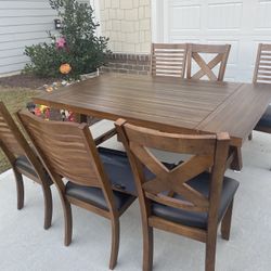Dining room table with six chairs