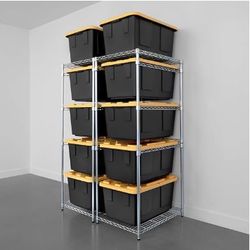 2-packSafeRacks 5 Tier Steel Storage Bin Racks – Brand New