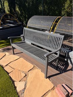 Wood bench.