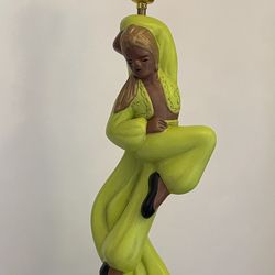 Mid Century Chalkware Dancer Lamp