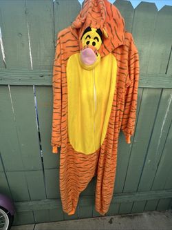 Tigger Adult One Piece Pajama Halloween Cosplay Costume, Medium