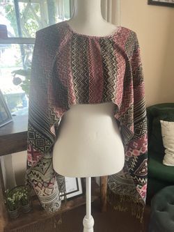 Mexican Hand Stitched Shawl 