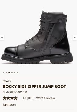 Rocky Side Zipper Boots size 11 W Black