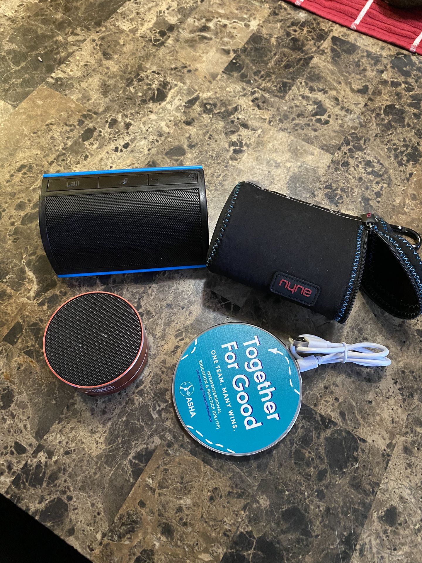 Two Bluetooth Speakers + Wirelss Charger
