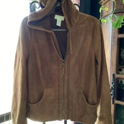 Lucky Brand Lucky Legend Women Brown Suede Leather Jacket Size  Xl