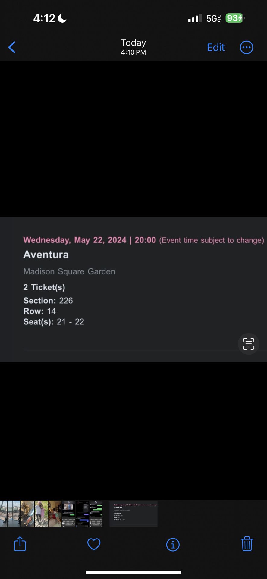 Aventura Concert Tickets, MSG (NYC) May 22, 2024