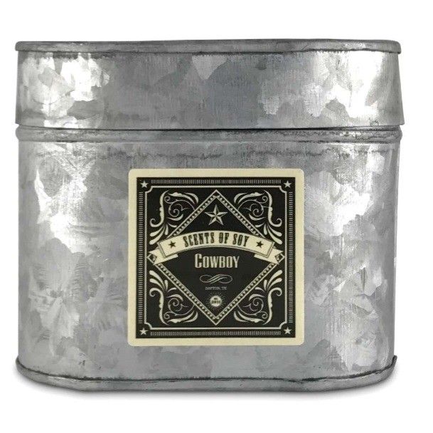 Scents Of Soy Cowboy Scented Tin Candle 16oz