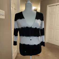 AB Studio like new - worn once Button Down Sweater Cardigan Size M black and white. 