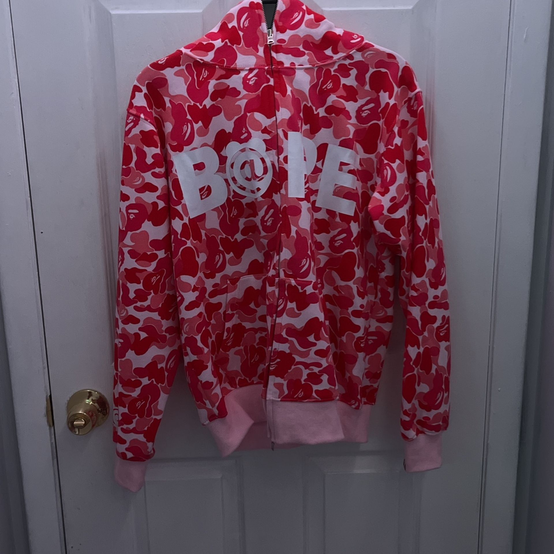 pink bape hoodie 