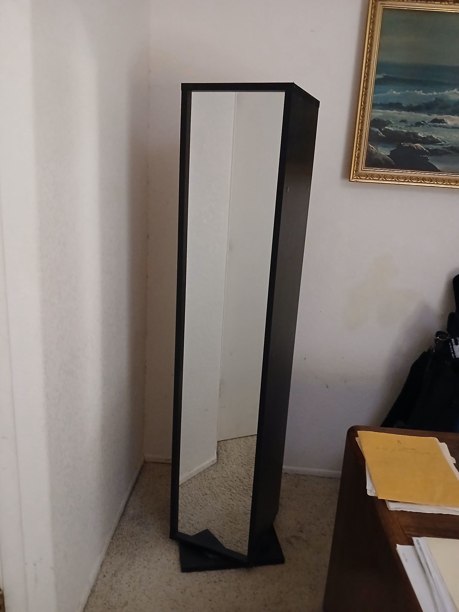 Swivel Mirror with Shelves