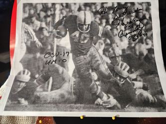 Howard Hopalong Cassady signed 8x10 photo Print Ohio State inscriptions W/Coa