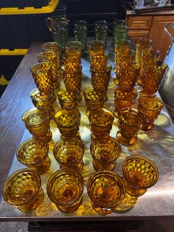 1960’s Indiana Glass / Colony Whitehall  Cubist Amber color