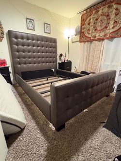 Grey Queen Size Bed Frame