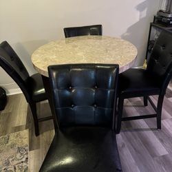 Bistro Table With 4 Chairs And Electric Fireplace