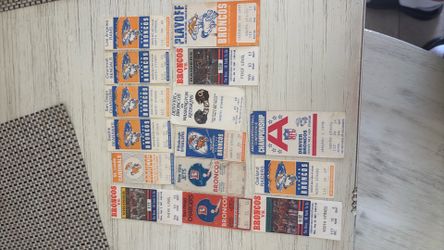 Vintage Denver Broncos ticket stubs