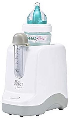 The First Years 2-in-1 Simple Serve Bottle Warmer | Quickly Warm Bottles of Breastmilk or Formula | Sanitize Pacifiers | Compact Design | Holds Wide
