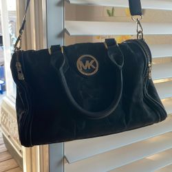 Black Michael, Kors, Purse, Handles, And Strap