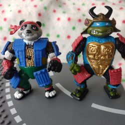 Rare 1990 Teenage Mutant Ninja Turtles Samurai Leo Panda Khan 