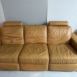 Brown Natuzzi Leather Couch