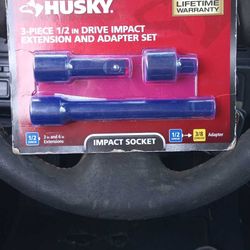 Husky 3-piece 1/2 in. Drive Impact Extension and Adapter Set.  