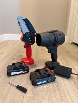 4-in Cordless Mini Chainsaw ➕ High power 21 volt cordless air blower