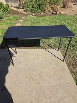 Black Plastic Folding Utility Table (WxDxH): 48 x 20 x 29 in