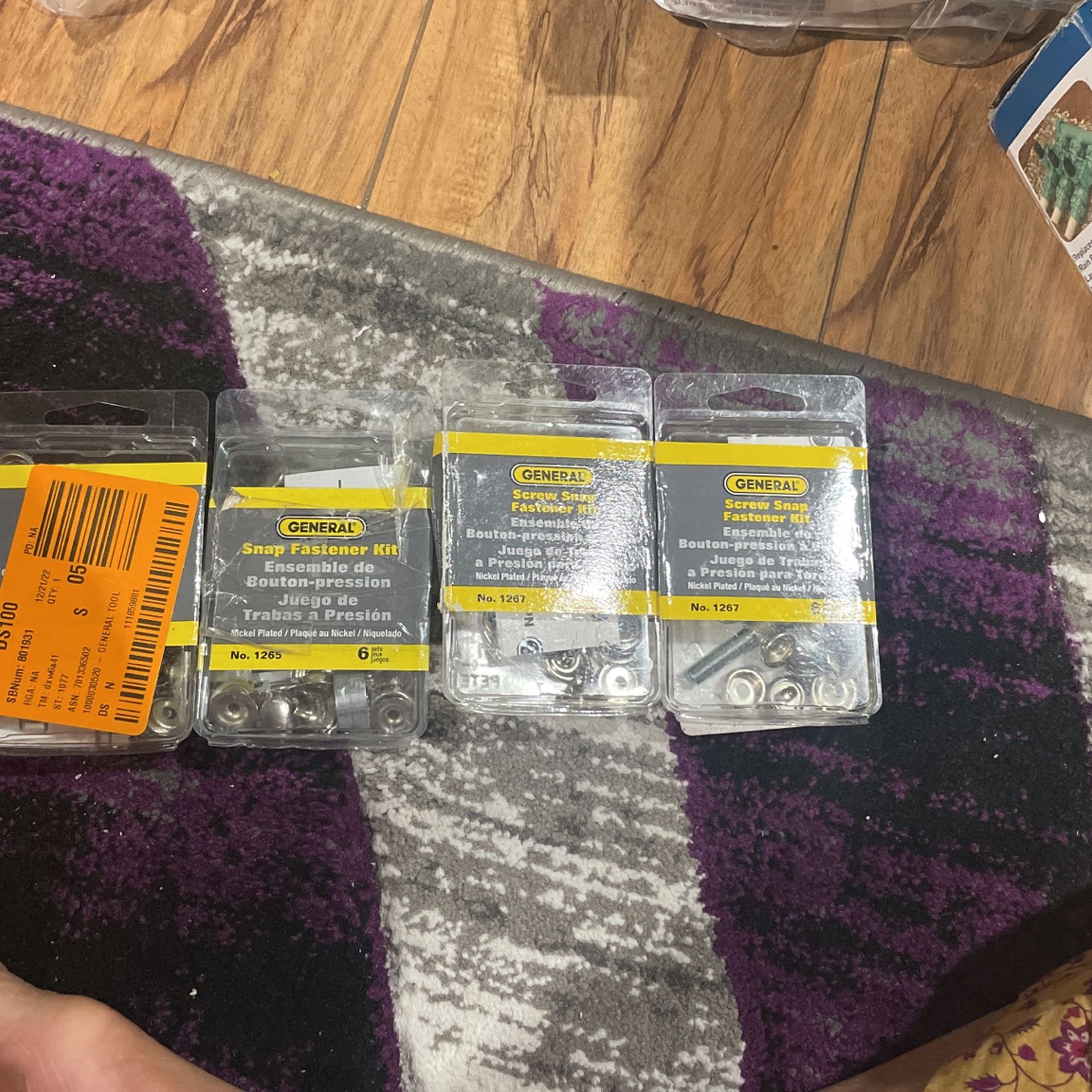 4 GENERAL TOOLS 1265 & 1267SOLID BRASS SNAP FASTENER TOOL KIT GROMMET W/ FASTENERS