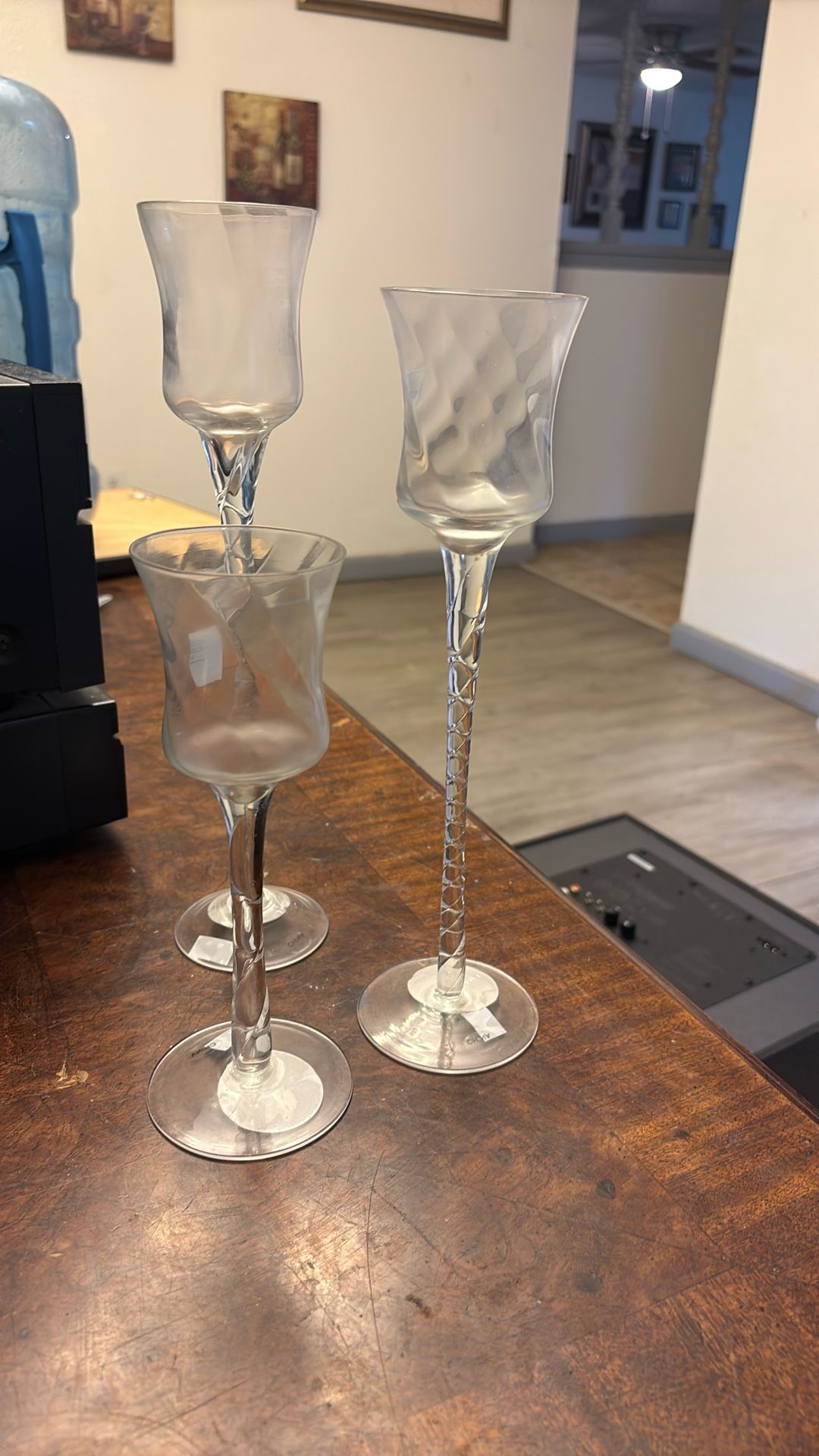 Glass candle holders