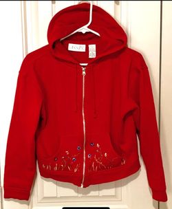 Girls Embroidered Zip-Up Hoodie