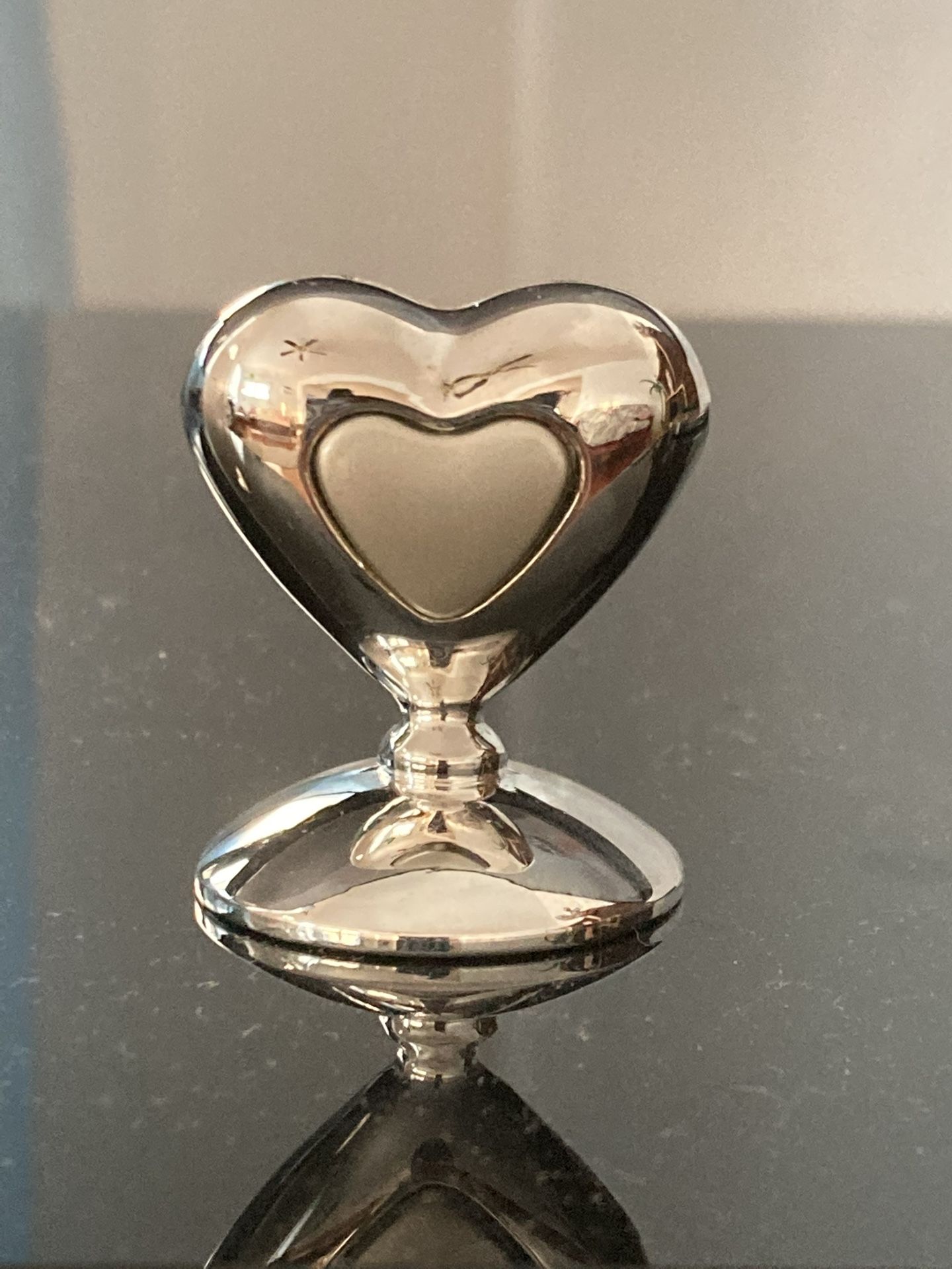 Silver Heart Wedding Place Card Holder Favor
