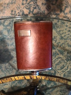 Leather and stainless steel flask