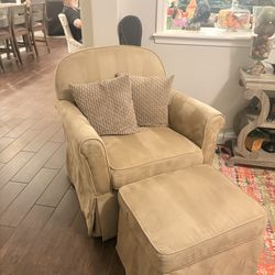 Tan Rocking Chair with foot stool