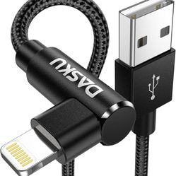 90 Degree iPhone Charging Cable 2Pack 10ft Right Angle Nylon Braided Lightning Charger Cord Compatible with iPhone 14 13 12 11 Pro Max XS XR X 8 7 6 5