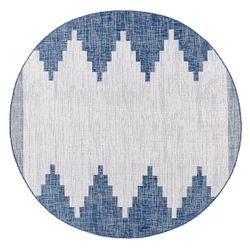 🔥Special Discount 🔥Outdoor 6'7" Round Navy Blue Lint-Free Area Rug for Patio, Porch, Deck, Bedroom, Living Room, Kitchen  💰70$