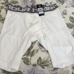 Under Armour HeatGear Compression Shorts Men's White New with Tags