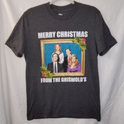 National Lampoon's Christmas Vacation Griswold Family Photo Gray T-shirt Size M
