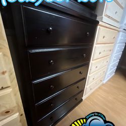 Black Jumbo 2 Knob Dresser Cajonera Comoda Nueva Bonita 