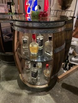 Chateau Ste Michelle Wine Barrel Liquor Cabinet